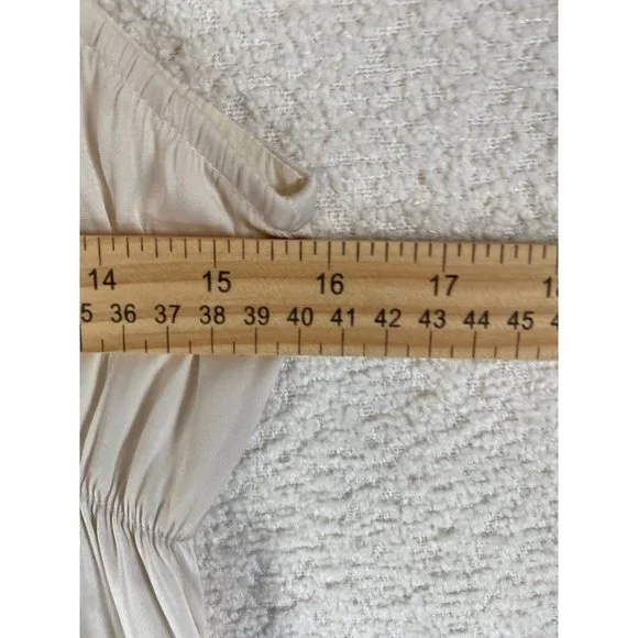 Here Now Sleeveless Spaghetti Strap Maxi Dress Cream Coral Leaf Size Small - Picture 5 of 8